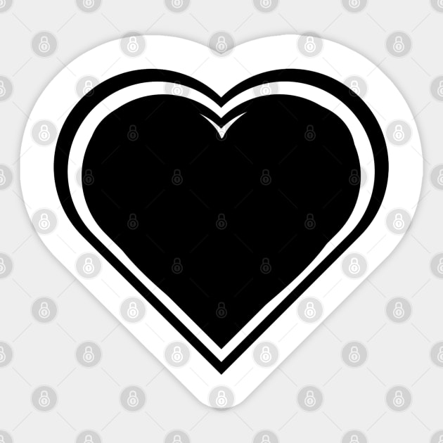 Black White Heart Sticker by EllenDaisyShop